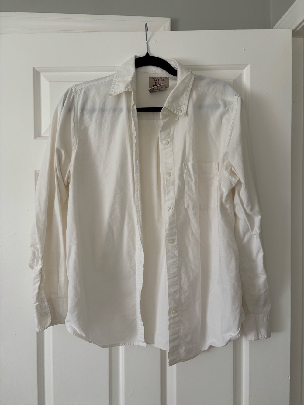 At Last Cream Button-Down Women's Shirt - 100% Cotton - Size M